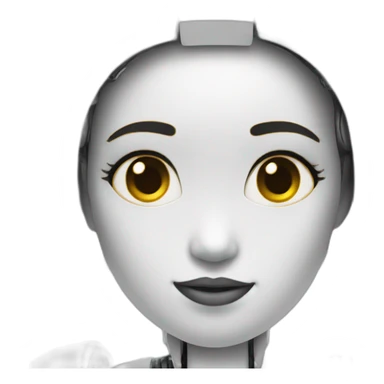 Robot with a cute girls face sticker