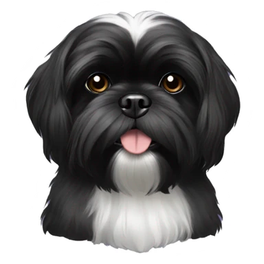 All black shih tzu  sticker