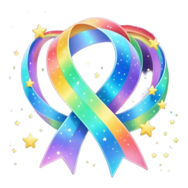 Rainbow starry galaxy ribbon sticker