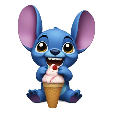 Stitch eating icecream sticker