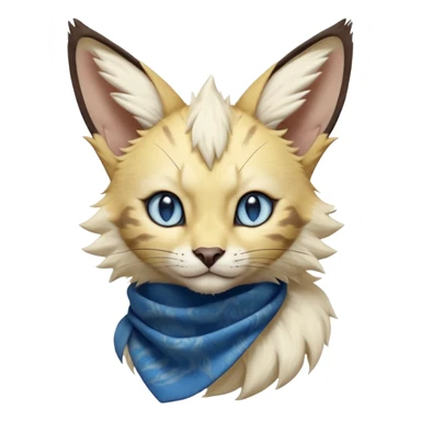 Albino-white, blue-eyed soft natural realistic romantic vintage antique divine beautiful elegant pretty precious cute young youthful  Fakémon-Pokémon-feline-Zeraora-Jolteon-serval-caracal-chinchilla-Minccino-Cinccino-Meowstic-rodent-hybrid-creature with a big fluffy bushy tail (full body) sticker