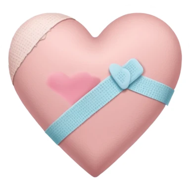 A minimalist pastel illustration of a heart with a small bandage, inspired by the ❤️‍🩹 emoji. Soft pastel colors — dusty pink sticker