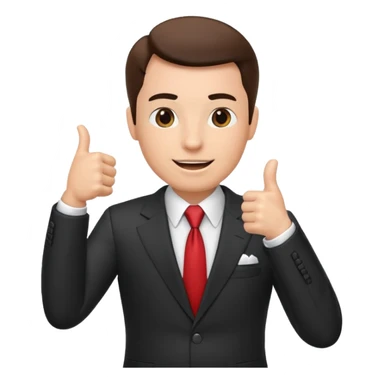 boss on a phone call, giving a thumbs up sticker