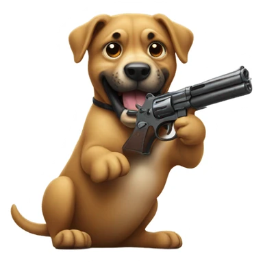 Dog with a gun sticker