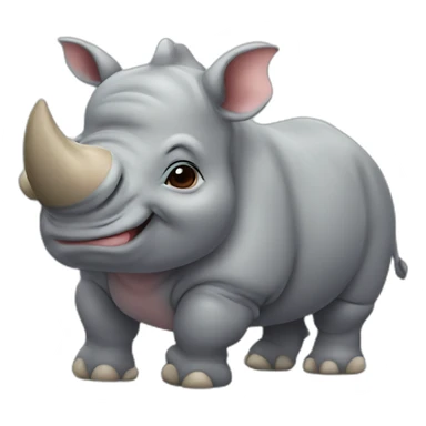 Cute little chubby Rhino sticker