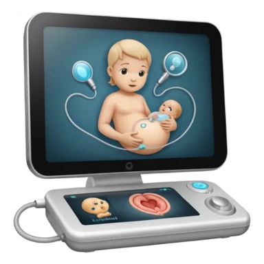 ultrassound scan with a baby on the screen sticker