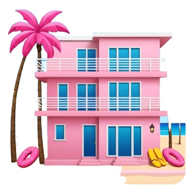 Matisse style pink SPAM Miami beach landscape sticker