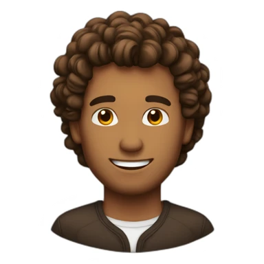 Hombre con pelo rizado marrón  sticker