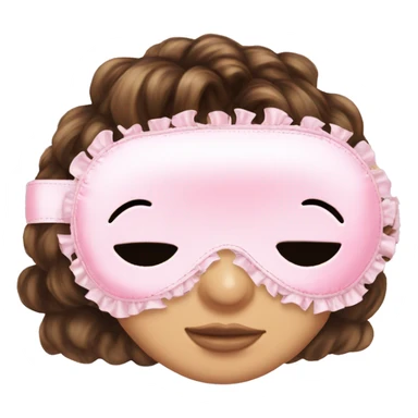 Light pink Frilly satin sleep mask without eyes sticker