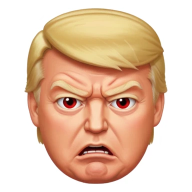 Donald Trump is furious. Red with anger. photorealistic sticker