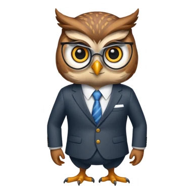 Owl wearing a business suit. sticker