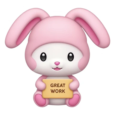 cute mymelody with sign that says great work sticker