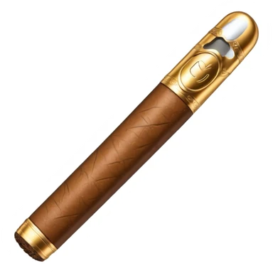 A luxury cigar emoji made of silver chrome, smooth metallic texture, minimal shape, glossy reflections, rich swag aesthetic, iOS emoji style, centered, clean white background sticker