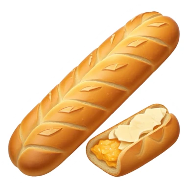 baguette bread object icon, crispy golden crust, detailed bread texture, 3D cartoon, mobile game icon style, centered, clean background, soft shadow, no text, no watermark
 sticker
