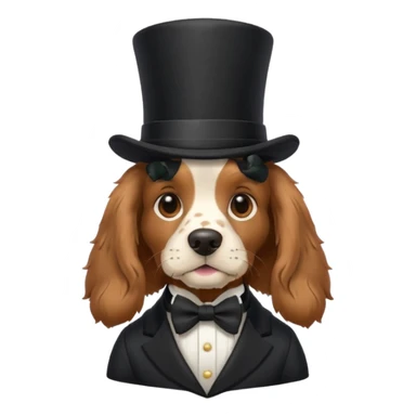 Cocker Spaniel with top hat sticker
