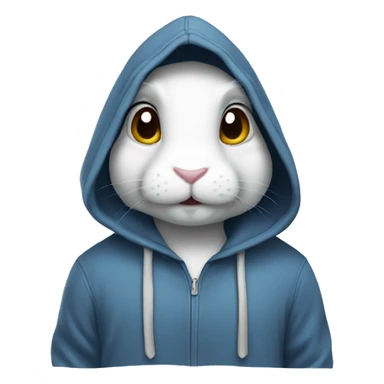 Rabbit wearing a hoodie  sticker