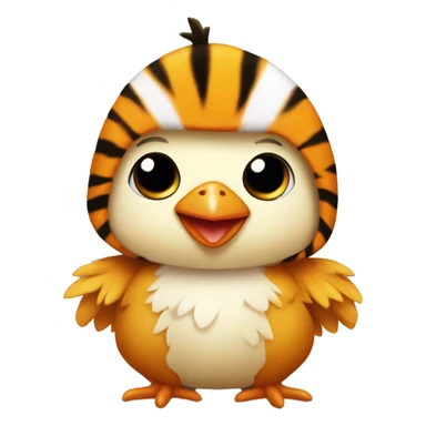 Baby chicken wears tiger costume sticker
