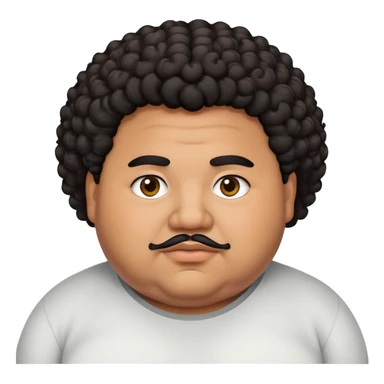 Fat Latino man with short curly hair sticker