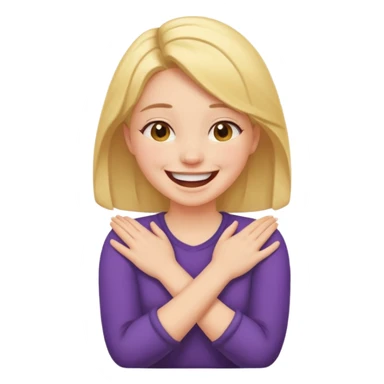 Arms crossed holding neck laughing girl sticker