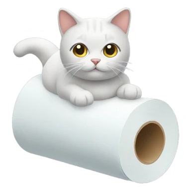 Cat with toilet paper sticker