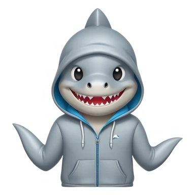 Shark wearing hoodie  sticker