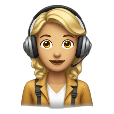 Mulher Loira com Headset sticker