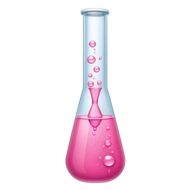 pink liquid in test tube simple bubbling tilted sticker