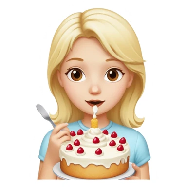 Blondie girl eat a cake  sticker
