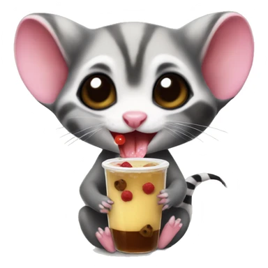 Sugar glider drinking boba sticker