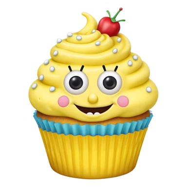 SpongeBob cupcake sticker