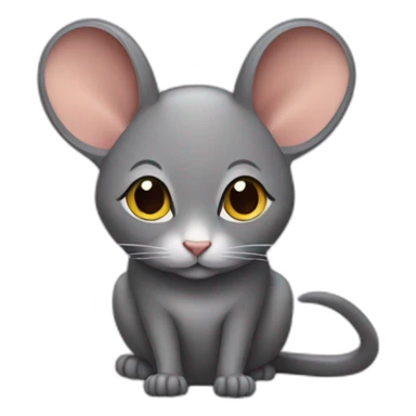 Une souris sur le dos d'un chat sticker