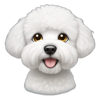 white bichon frise with one eye sticker