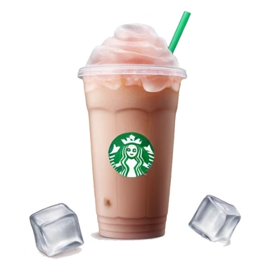light pink starbucks ice coffee with ice cubes sticker