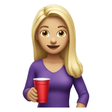 blonde girl holding red solo cup with purple liquid sticker
