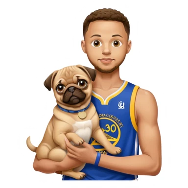 Steph curry holding a pug  sticker