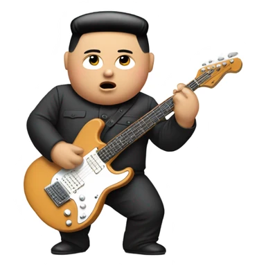 Kim Jong-un in a leotard playing a guitar sticker