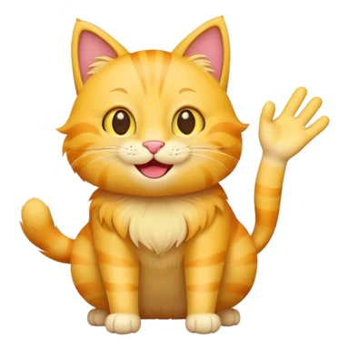 Gato amarillo saludando  sticker