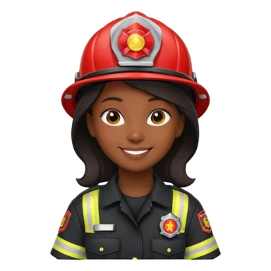 Firefighter girl with Black uniform sticker