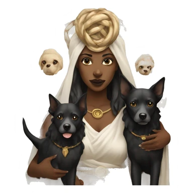 Hekate from Greek mythology with her two dogs sticker