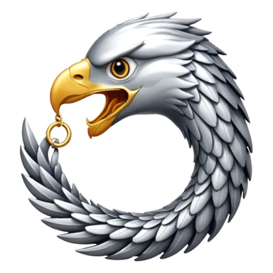 Silver Elder Scrolls Online eagle eating its tail Ouroboro sticker