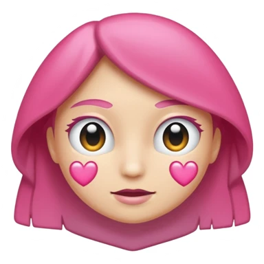 Coração emoji de coração metade rosa escuro e metade branco coração  sticker