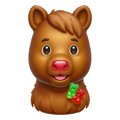 Horse with a gummy bear head sticker