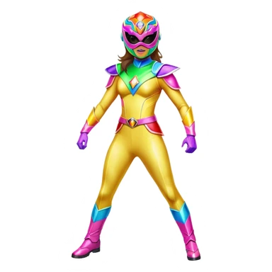  Female rainbow Power ranger  full body  mask on sticker
