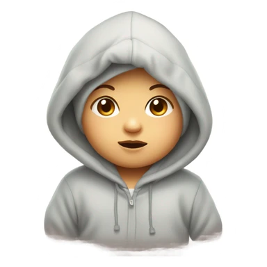 Cute baby wearing a hoodie  sticker