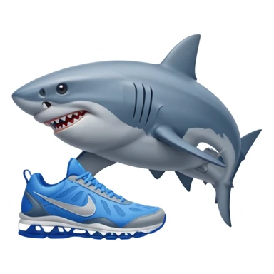 Shark with blue nike shoes sticker