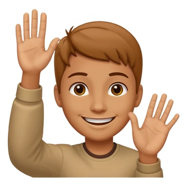 saying hello avatar up hand sticker