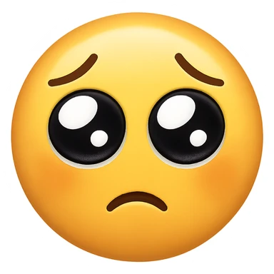 face with pleading eyes emoji, digital illustration, no background sticker