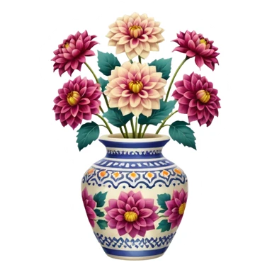 flower vase dahlias  sticker