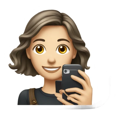 young european tourist takes pictures with her cell phone sticker