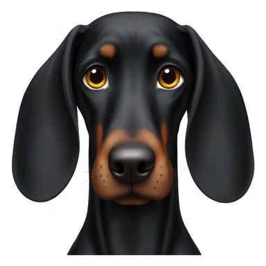 black doberman with floppy ears sticker